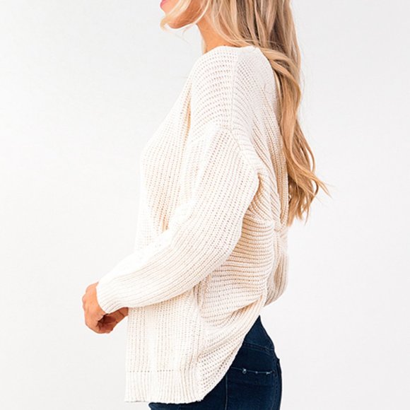 50% off TODAY ONLY Knotted Back Boho Sweater - Picture 6 of 7